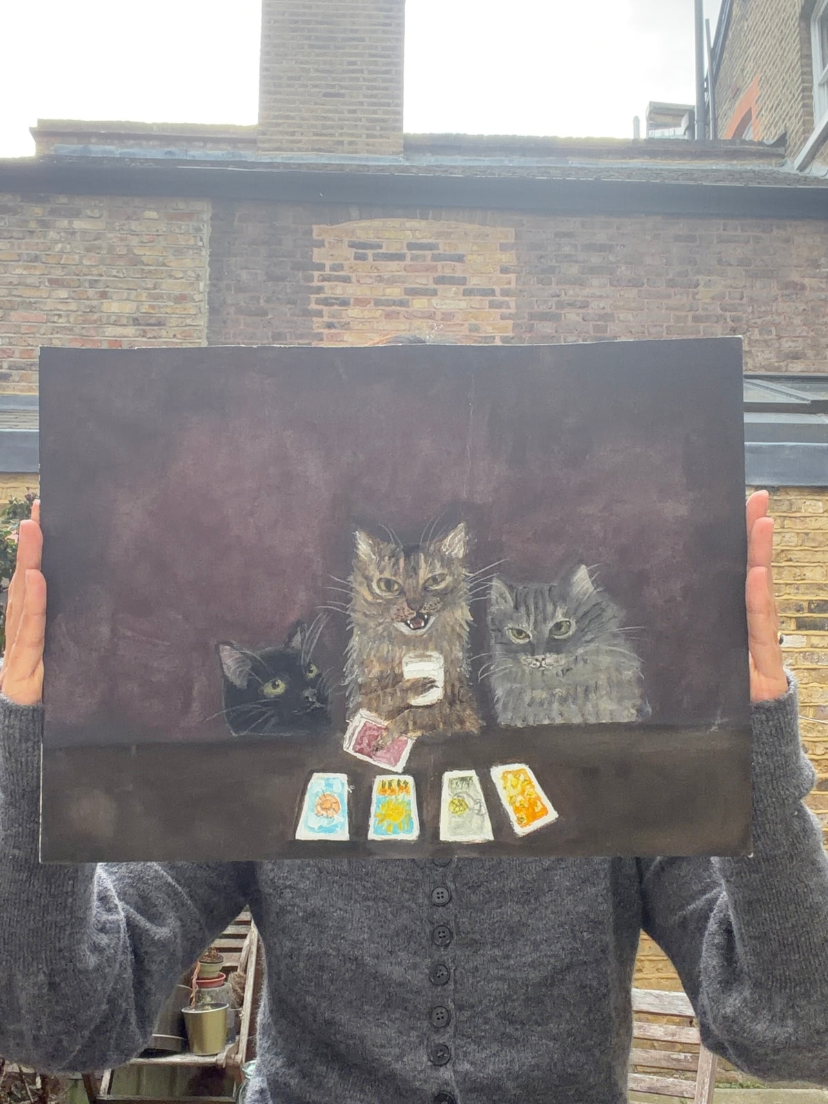 Tarot cats with milk