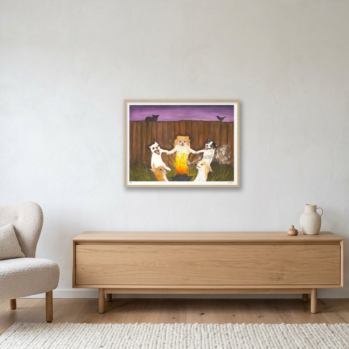 Summer Bonfires — 80×60cm, 31×24" Oak Frame