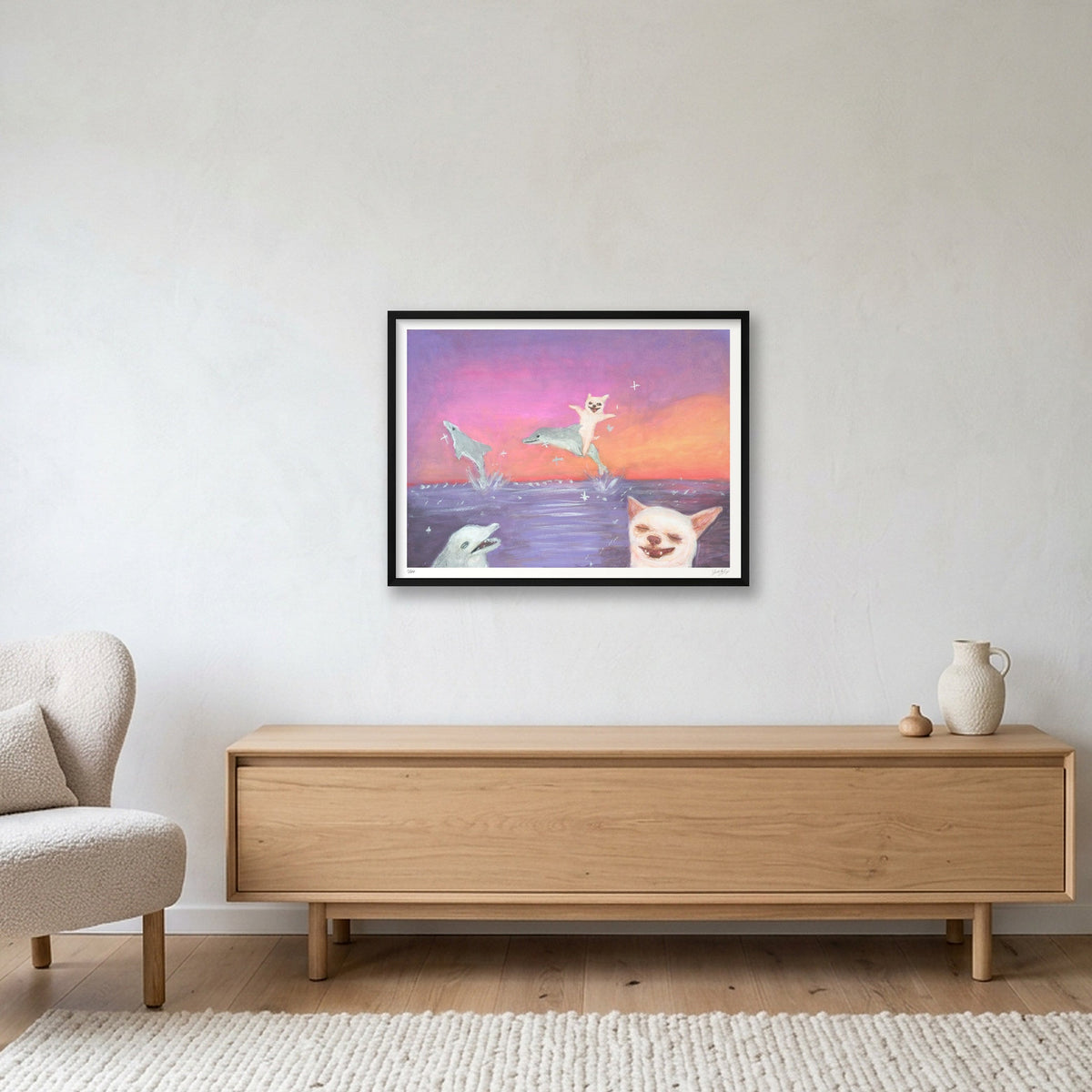 Chiwawas and Dorufins — 80×60cm, 31×24" Black Frame
