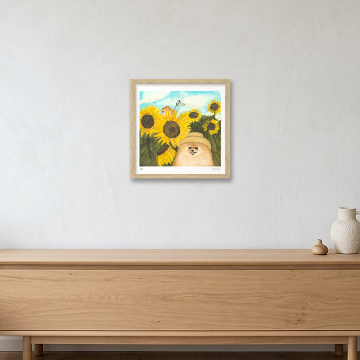 Vincent Van Pom — 30×30cm, 12×12" Oak Frame