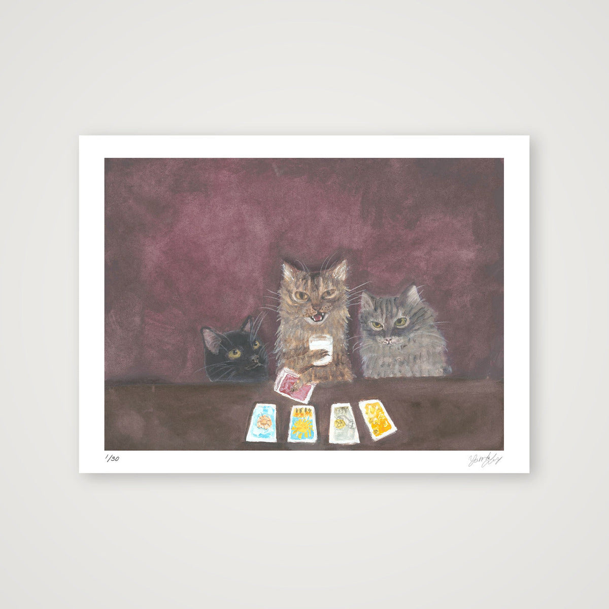 Tarot cats with milk — 40×30cm, 16×12" Print only