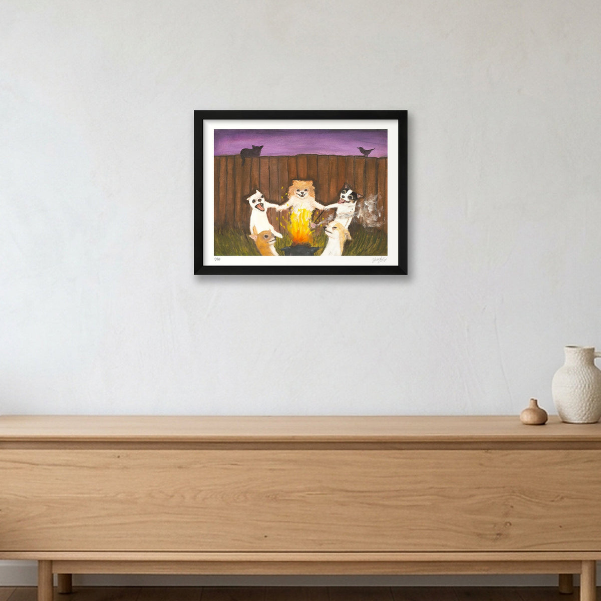Summer Bonfires — 40×30cm, 16×12" Black Frame