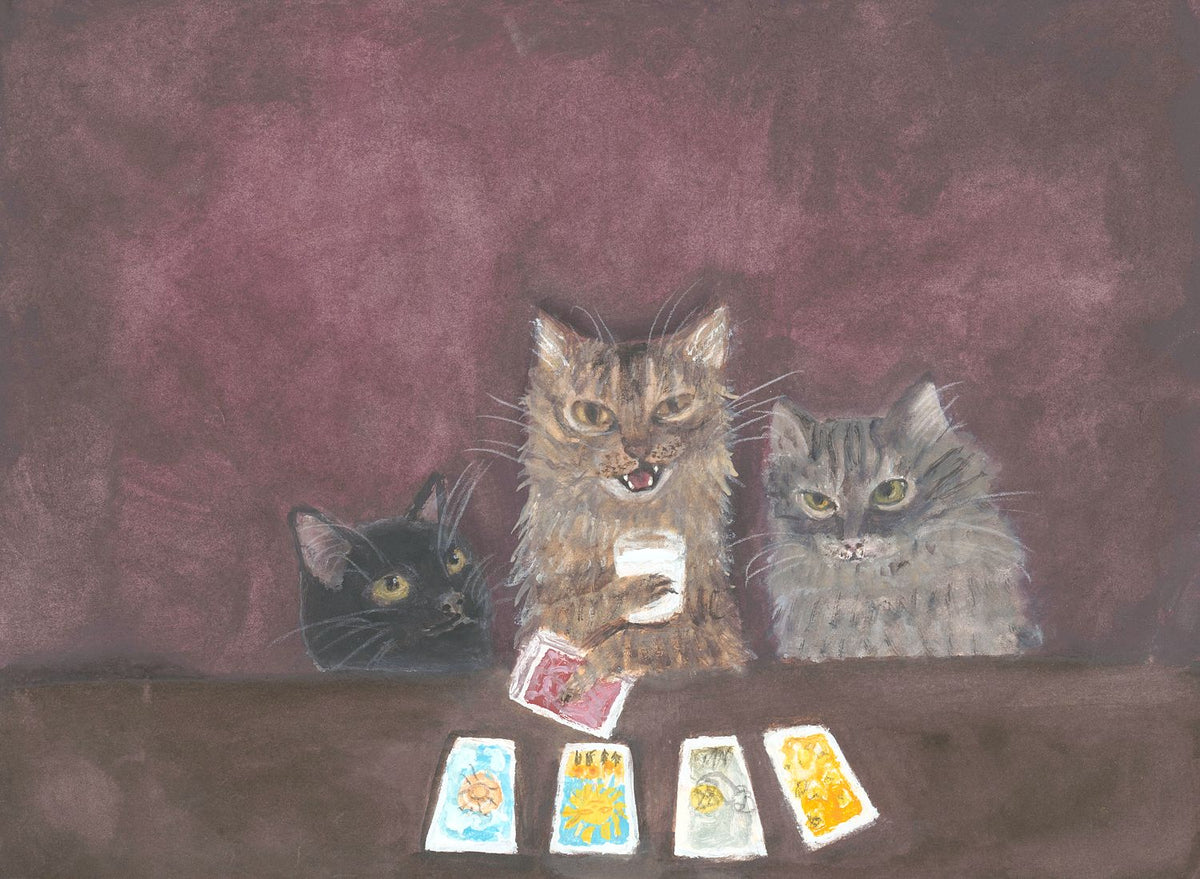 Tarot cats with milk