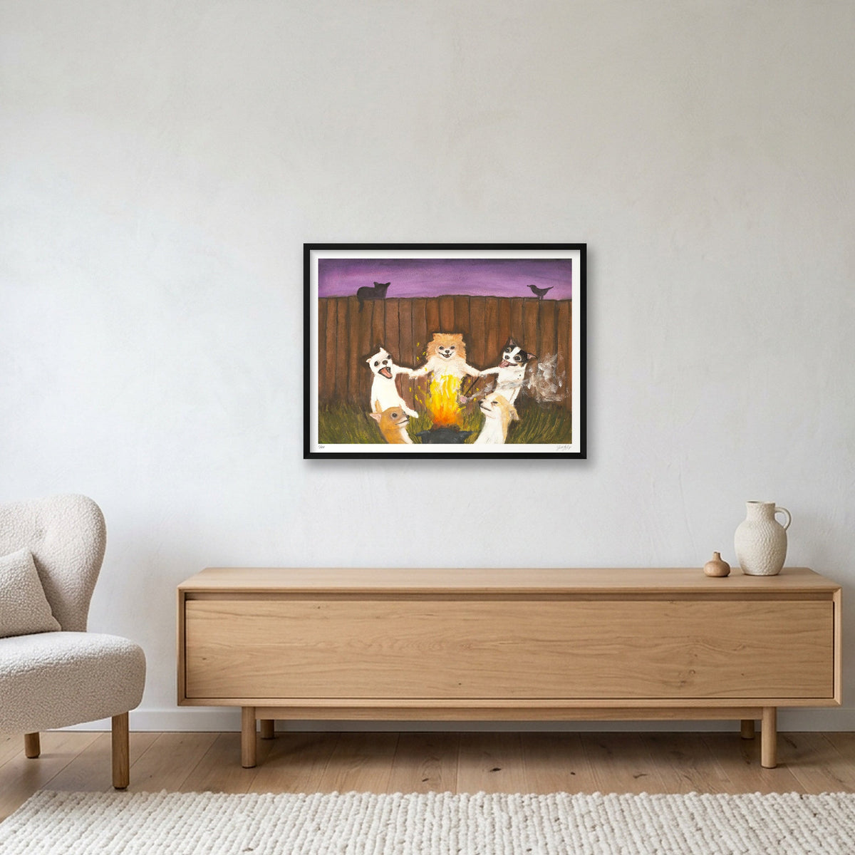 Summer Bonfires — 80×60cm, 31×24" Black Frame