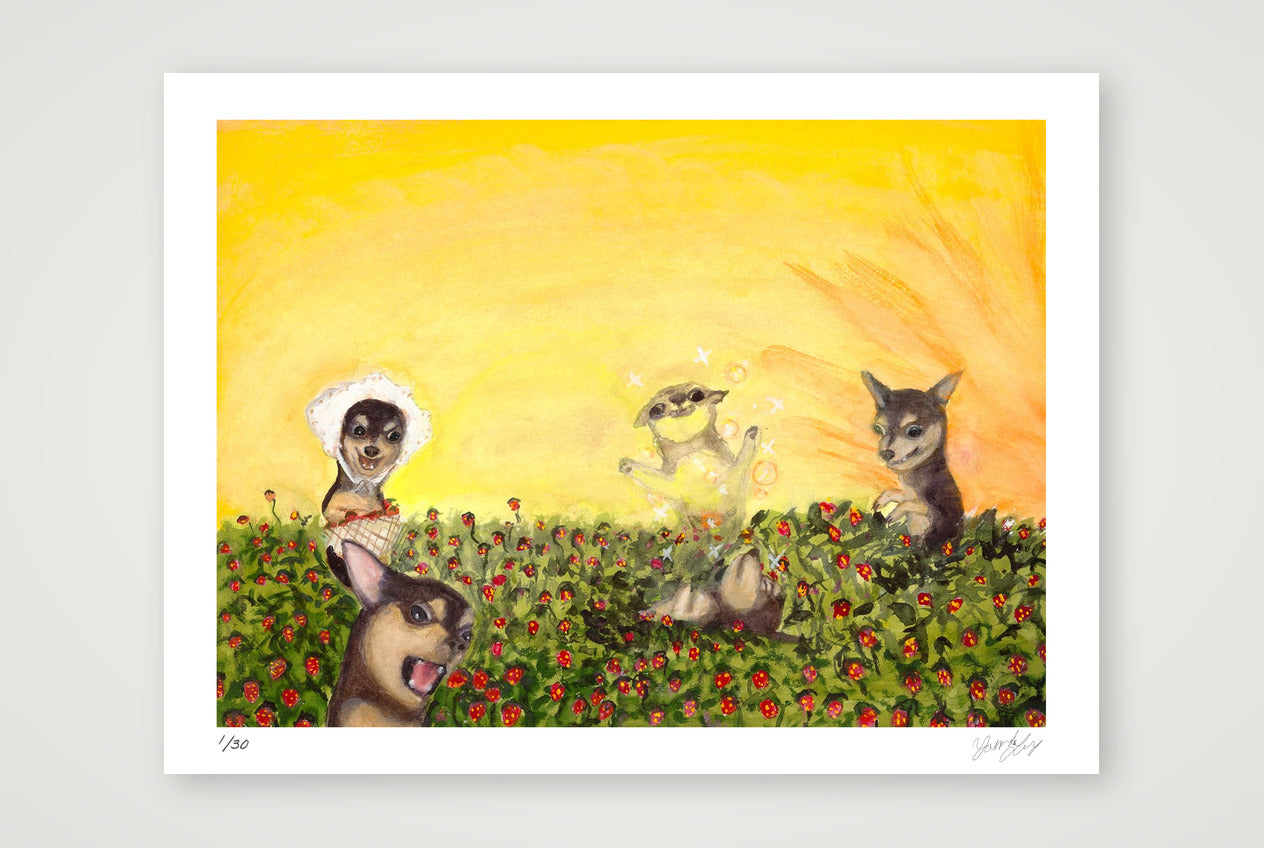 Astral projecting in strawberry fields  — 40×30cm, 16×12" Print only