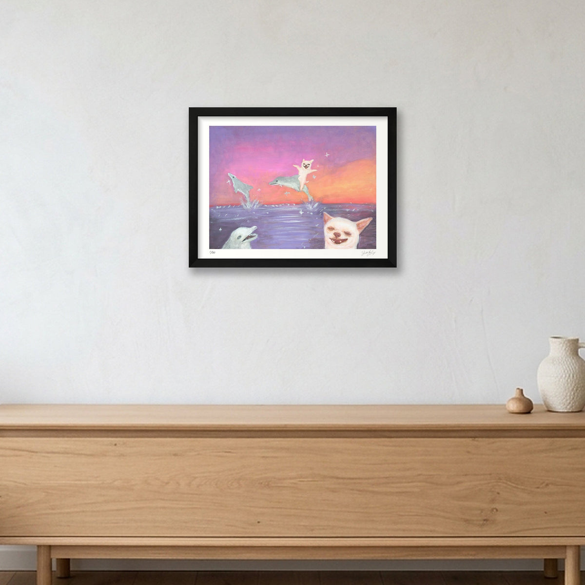 Chiwawas and Dorufins — 40×30cm, 16×12" Black Frame