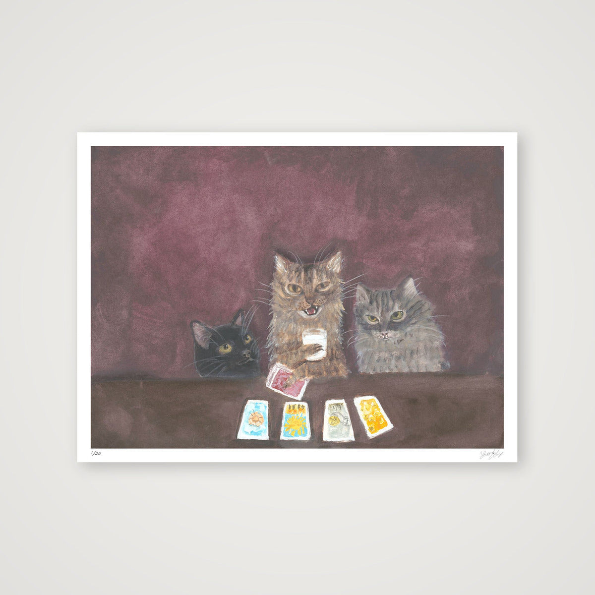 Tarot cats with milk — 80×60cm, 31×24" Print only