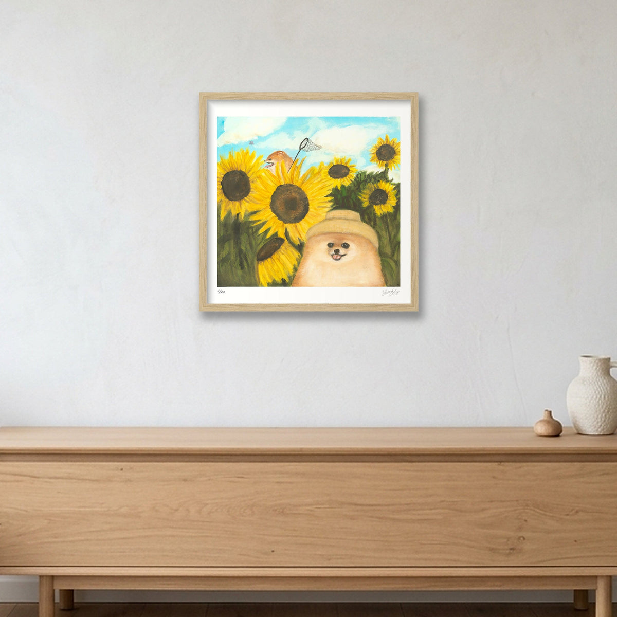 Vincent Van Pom — 40×40cm, 16×16" Oak Frame